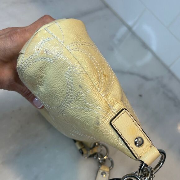 Coach Bag Purse Handbag Y2K Leather Signature Stripe Logo Patent Crossbody Bag - Picture 11 of 16